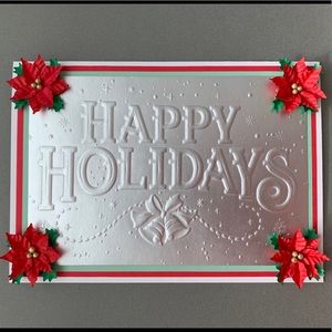 4 handmade Christmas cards,poinsettia holiday card